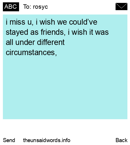 unsent message to rosyc