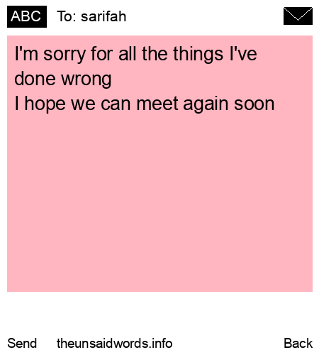 unsent message to sarifah