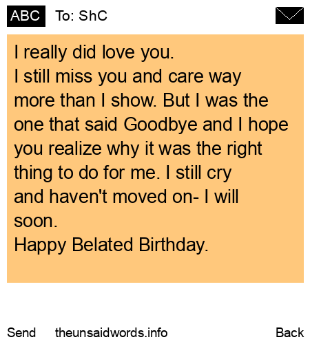 unsent message to ShC
