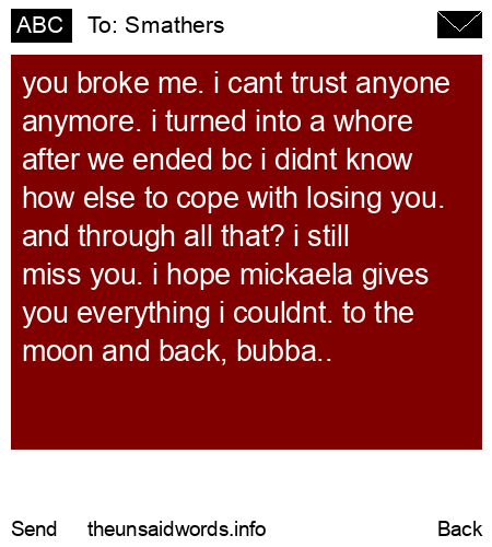 unsent message to Smathers