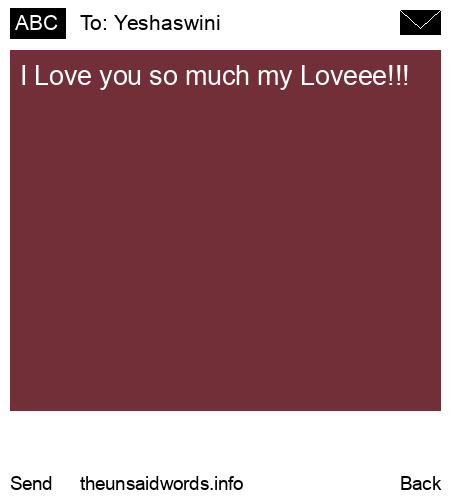 unsent message to Yeshaswini