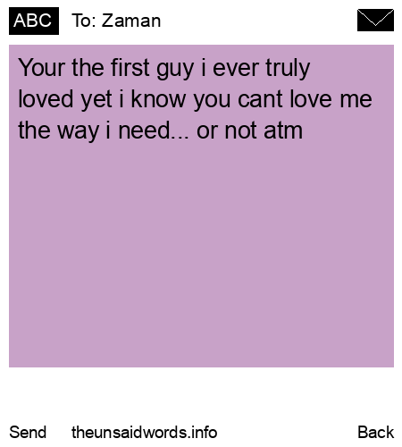 unsent message to Zaman