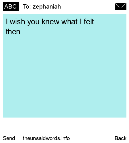 unsent message to zephaniah
