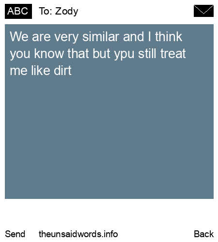 unsent message to Zody