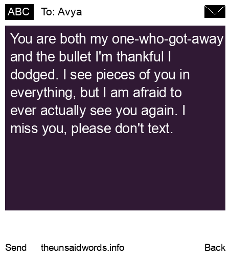 unsent message to Avya