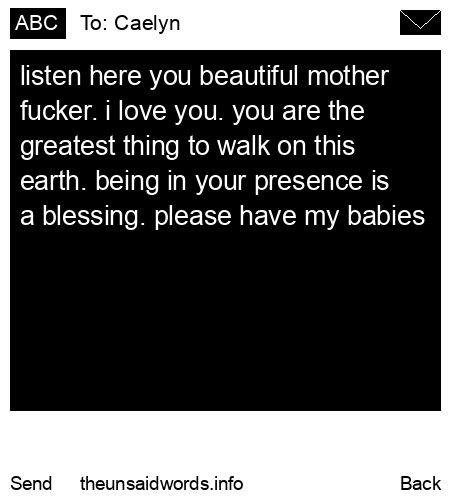 unsent message to Caelyn