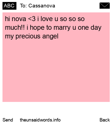 unsent message to Cassanova