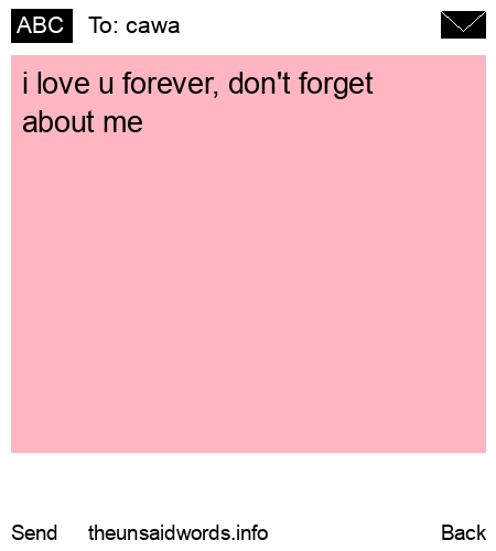 unsent message to cawa