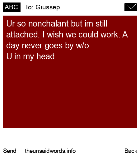 unsent message to Giussep