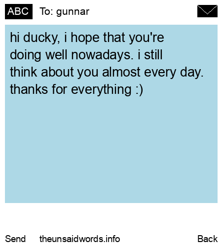 unsent message to gunnar