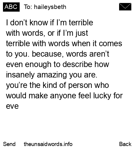 unsent message to haileysbeth