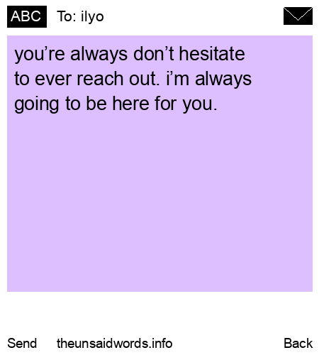 unsent message to ilyo