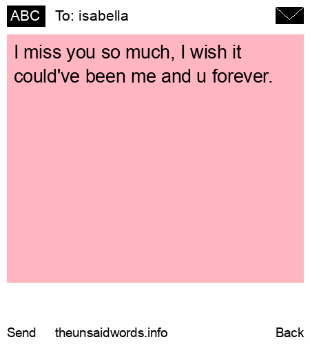 unsent message to isabella