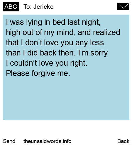 unsent message to Jericko