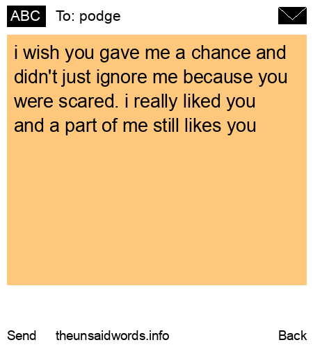 unsent message to podge