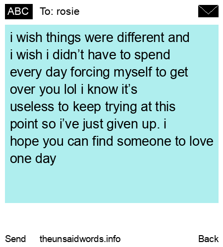 unsent message to rosie