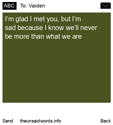 unsent message to Vaiden