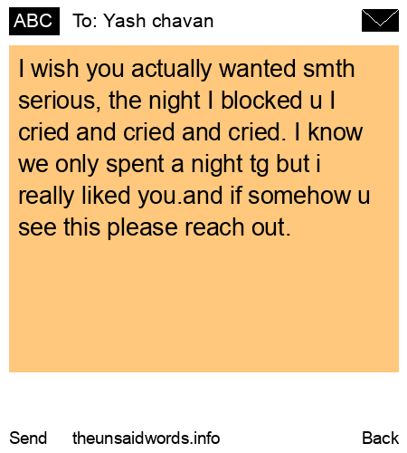 unsent message to Yash chavan