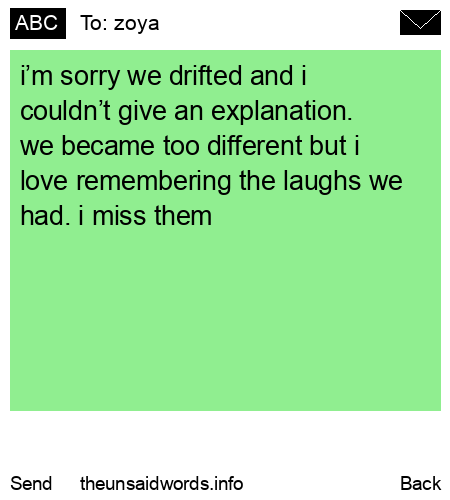 unsent message to zoya