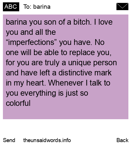unsent message to barina