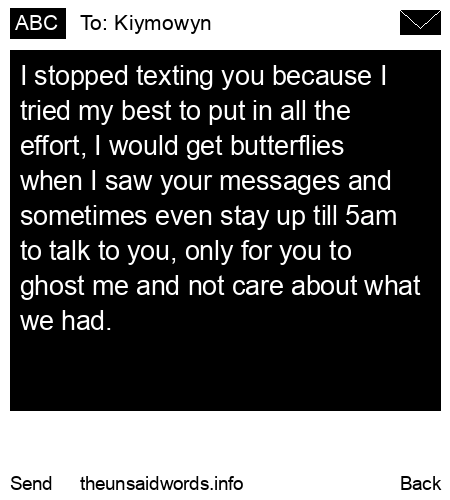 unsent message to Kiymowyn