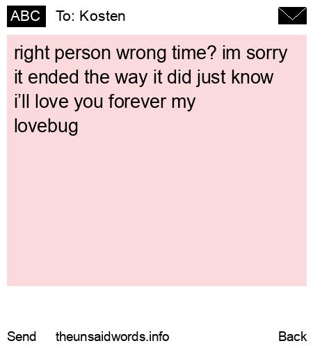unsent message to Kosten