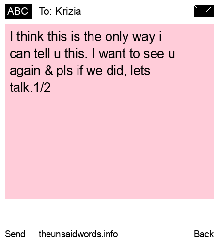 unsent message to Krizia