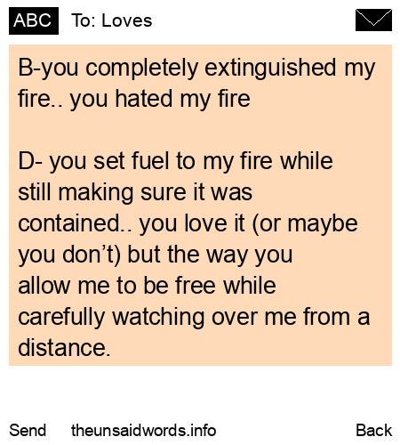 unsent message to Loves