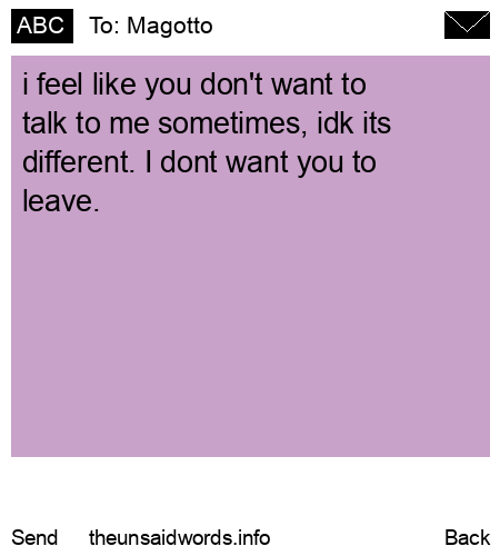 unsent message to Magotto