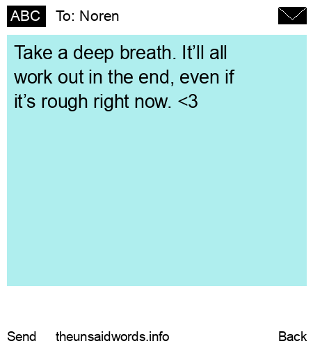 unsent message to Noren