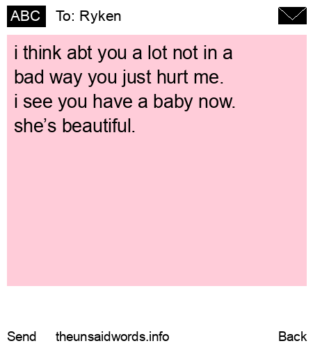 unsent message to Ryken