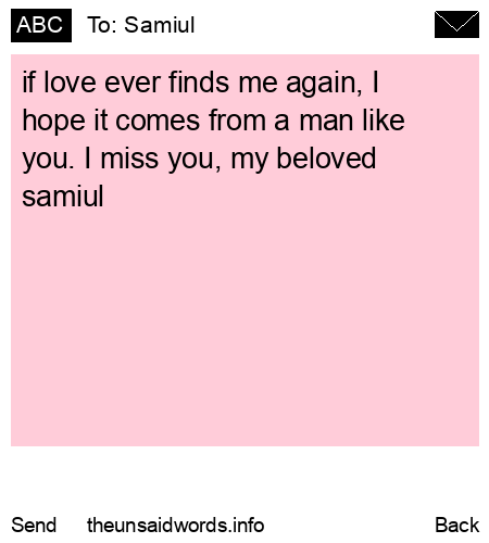 unsent message to Samiul 