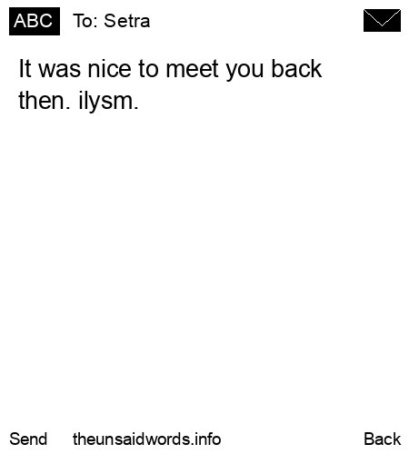 unsent message to Setra