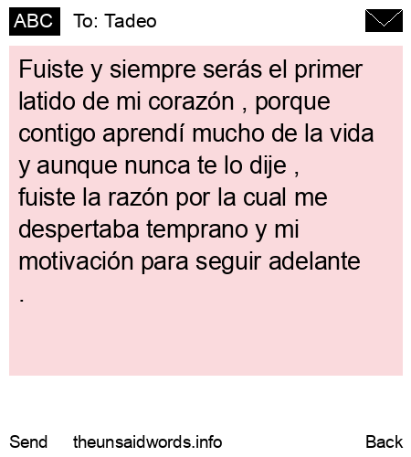 unsent message to Tadeo