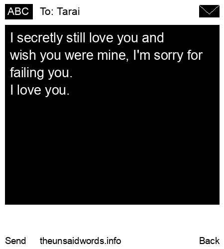 unsent message to Tarai 