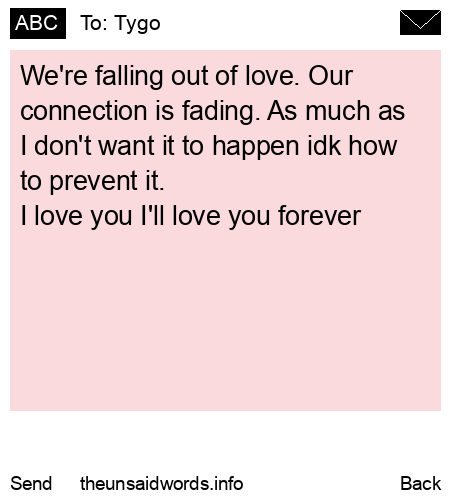 unsent message to Tygo