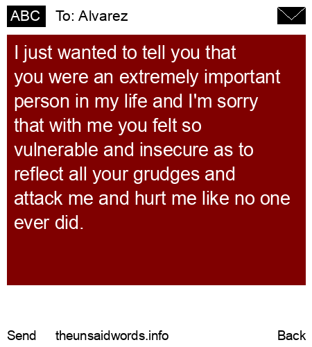 unsent message to Alvarez