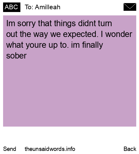 unsent message to Amilleah