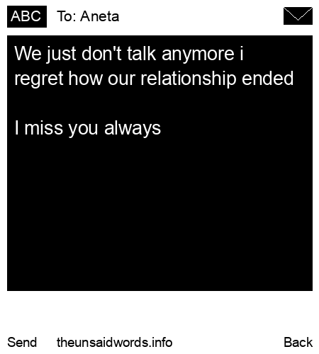 unsent message to Aneta