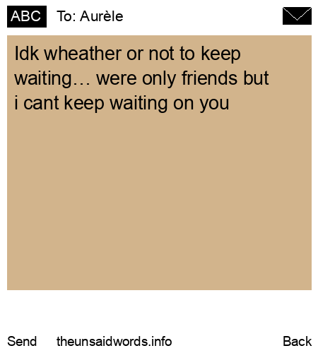 unsent message to Aurèle