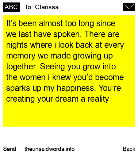 unsent message to Clarissa