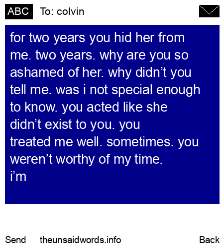 unsent message to colvin