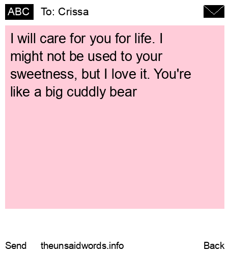 unsent message to Crissa