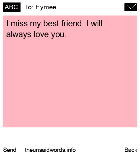 unsent message to Eymee
