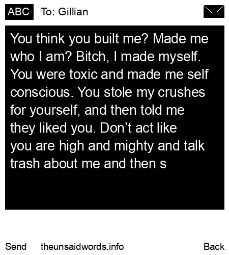 unsent message to Gillian