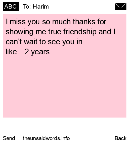 unsent message to Harim