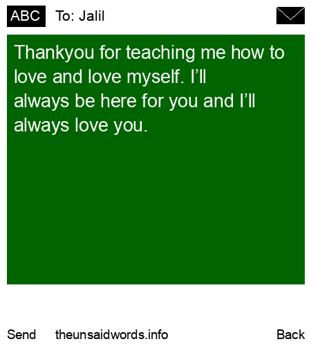 unsent message to Jalil