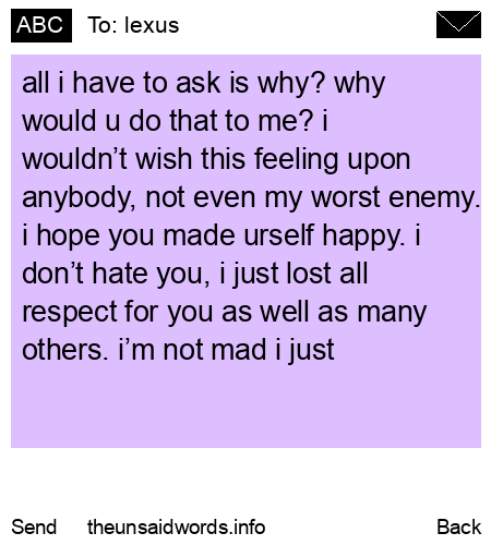 unsent message to lexus