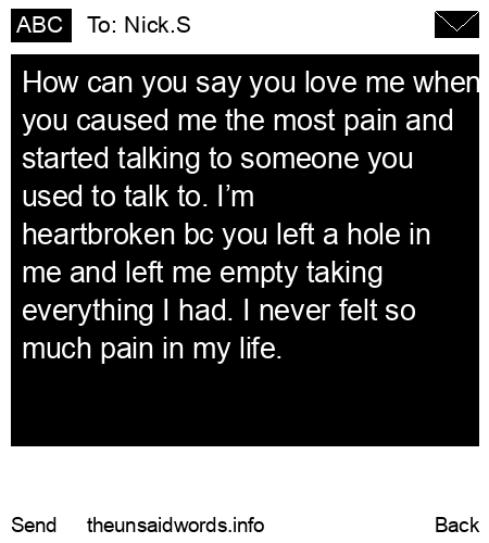 unsent message to Nick.S