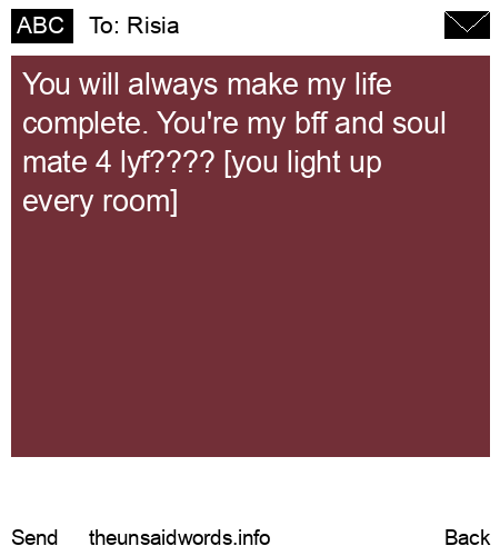 unsent message to Risia